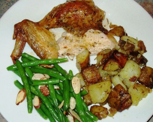 Блюдо из курицы грибов картошки в духовке 